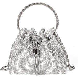 Bling Crystal Rhinestone Clutch Handbag Crossbody for Women Evening Wedding